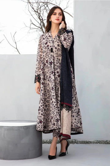 BAROQUE - (1024) 3PC DIGITAL PRINTED & EMBROIDERED LAWN FROCK